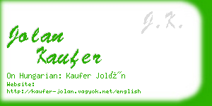 jolan kaufer business card